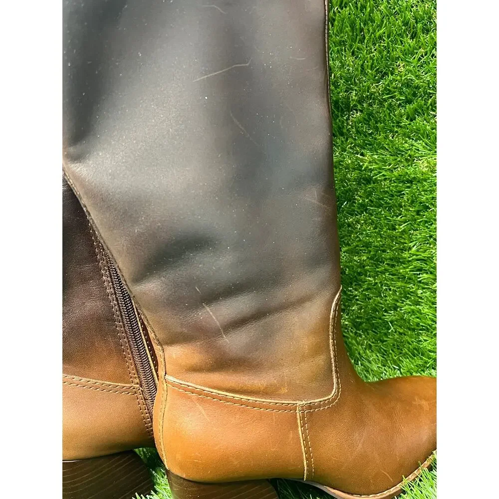 Vince Camuto Women's 6.5M Chocolate Fade Leila Leather Knee High Boots